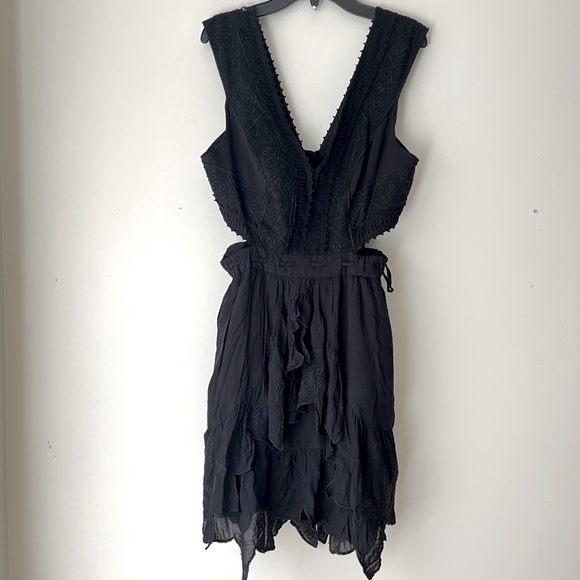 Free People Honeysuckle Rose Cut-Out Mini Dress Black Womems Size 6 **NWT** - Picture 3 of 8